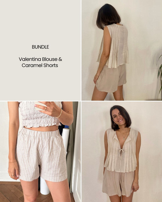 BUNDLE Valentina Blouse & Caramel Shorts | Digital Pattern