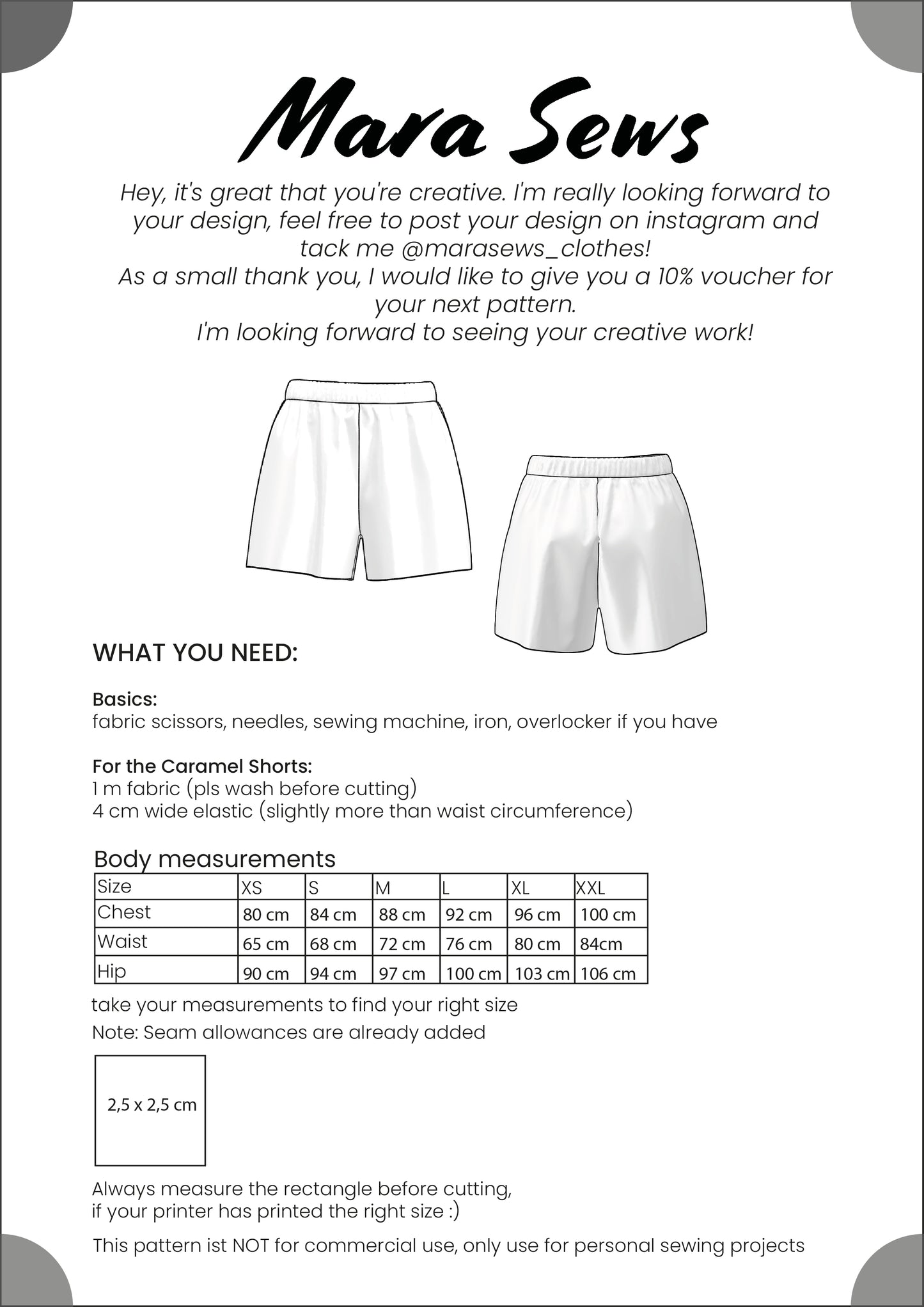 Caramel Shorts | Digital Pattern