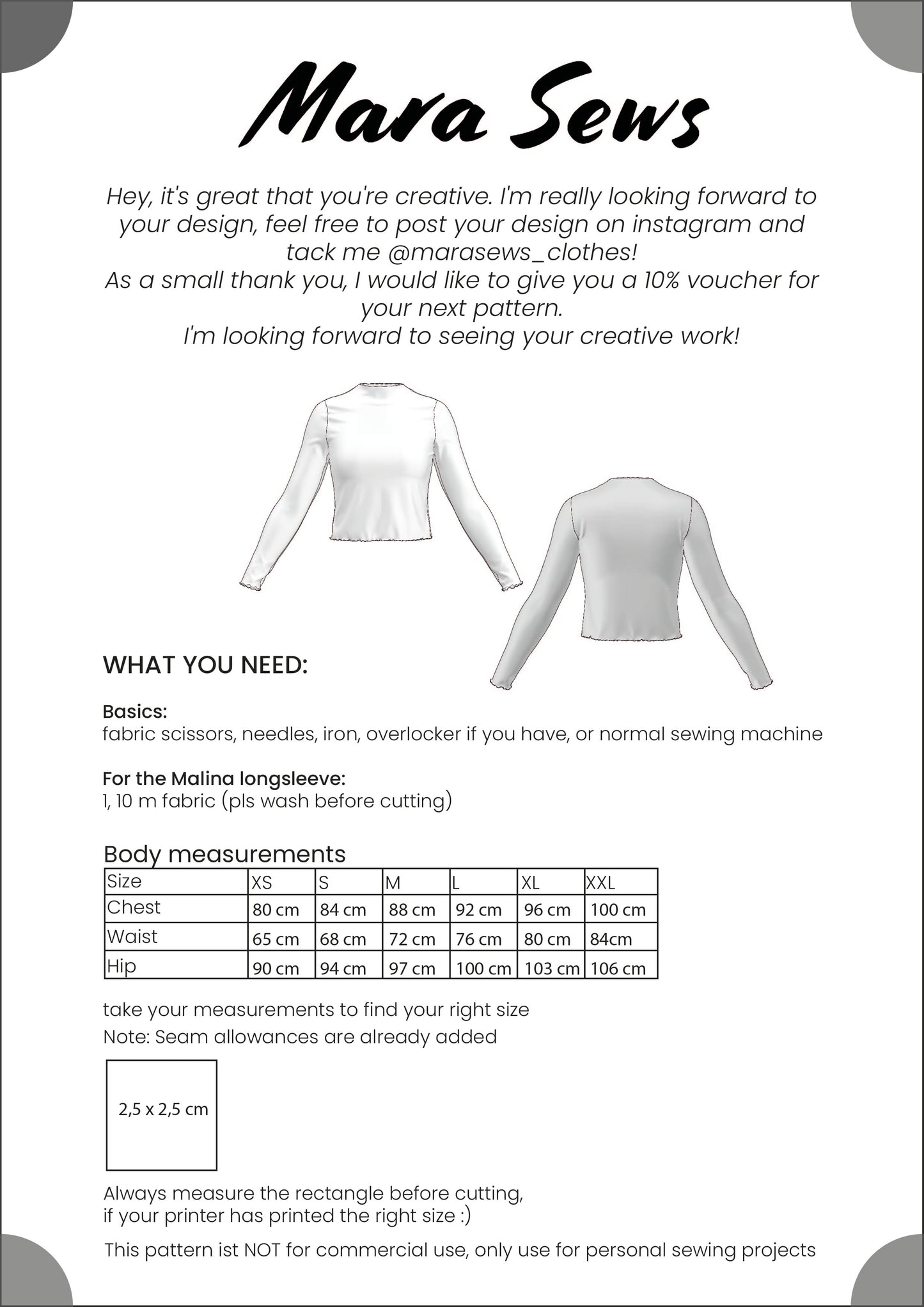 Malina Longsleeve | Digital Pattern